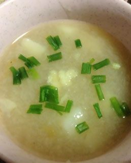 地元 倉敷連島産のれんこんを使った「れんこんスープ」